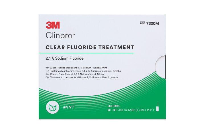 3M™ Clinpro™ Clear Florür Tedavisi, Tek Kullanımlık 50 Adet L-Pop Nane Aromalı, 7300M