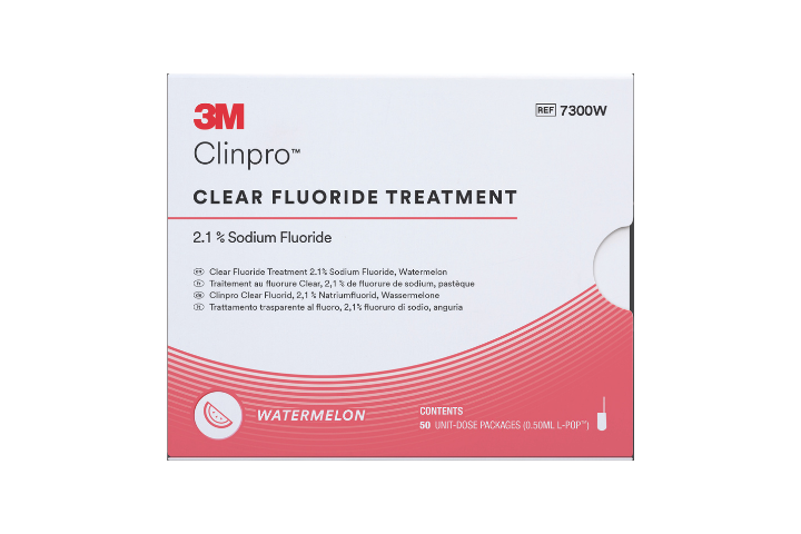 3M™ Clinpro™ Clear Florür Tedavisi, Tek Kullanımlık 50 Adet L-Pop Karpuz Aromalı, 7300W